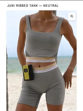 NWT - Yellow the Label - Juni Ribbed Tank - Neutral - Size M